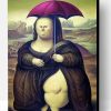 Fat Mona Lisa Holding An Umbrella Paint By Number