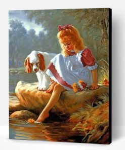 Girl And Dog Paint By Number
