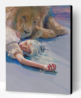 Girl And Lion Paint By Number