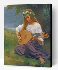 Girl Playing Music Paint By Number