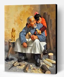 Grandfather And Granddaughter Paint By Number