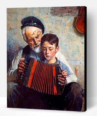 Grandfather And Grandson Paint By Number