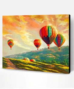 Hot Air Balloon Scene Paint By Number