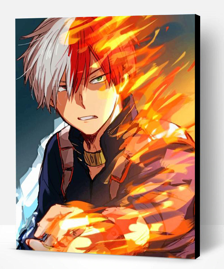 Ice And Fire Todoroki Paint By Numbers - Paint By Numbers PRO