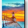 Lighthouse Sunset Paint By Number