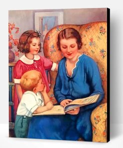 Mom Reading A Book Paint By Number