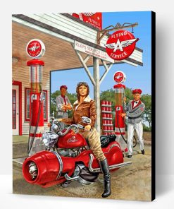 Motorcyclist Woman Paint By Number