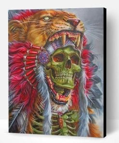 Native American Lion Skull Paint By Number