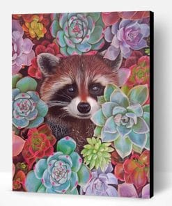 Raccoon In Succulent Paint By Number