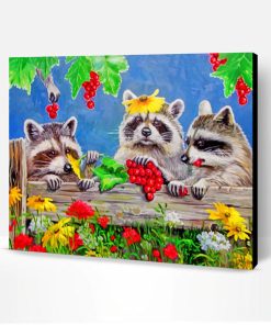 Raccoons Animals Paint By Number
