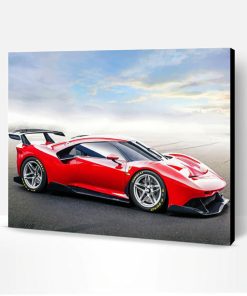 Red Ferrari Race Car Paint By Number