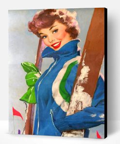 Skiing Girl Paint By Number