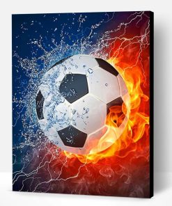Soccer Ball On Fire Paint By Number