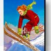 Vintage Skiing Girl Paint By Number
