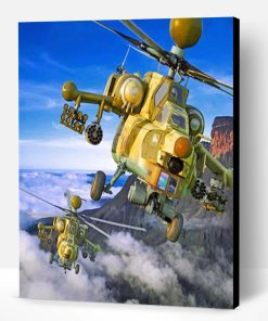 War Helicopter Paint By Number
