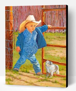 Western Little Cowboy Paint By Number