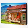 Western Cabin Scene Paint By Number