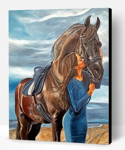 Woman And Horse Paint By Number