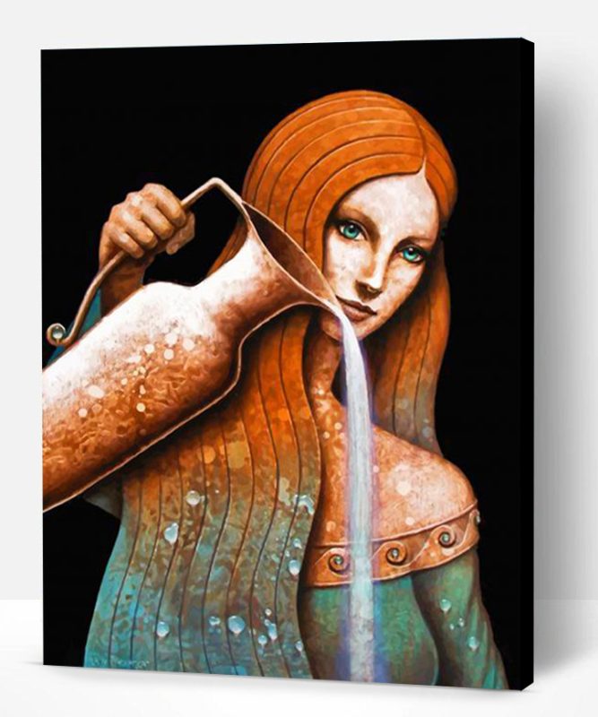Woman Pouring Water Paint By Number