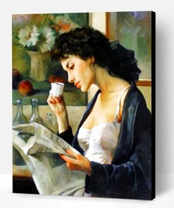 Woman Drinking Coffee Paint By Number