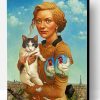 Woman Holding Her Cat Paint By Number