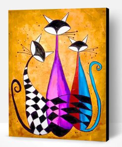 Abstract Cats Art Paint By Number