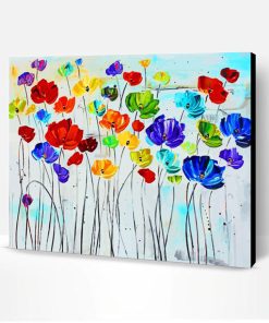 Abstract Colorful Poppies Paint By Number