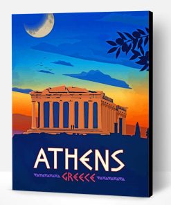 Athens Greece Poster Paint By Number