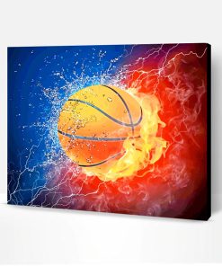 Basket Ball On Fire Paint By Number