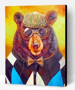 Bear With Glasses Paint By Number