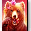 Bear And Flowers Paint By Number