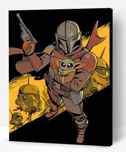 Boba Fett And Yoda Illustration Paint By Number