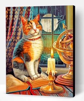 Cat And Candle Paint By Number