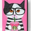 Cat Drinking Coffee Paint By Number