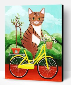 Cat On Bicycle Paint By Number