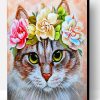 Cat With Flowers Paint By Number