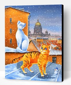 Cats In Snow Paint By Number