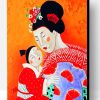 Japanese Woman And Kid Paint By Number