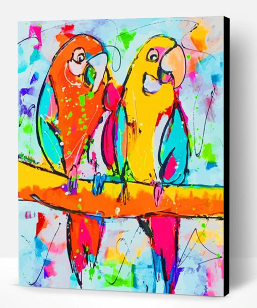 Colorful Parrots Art Paint By Number