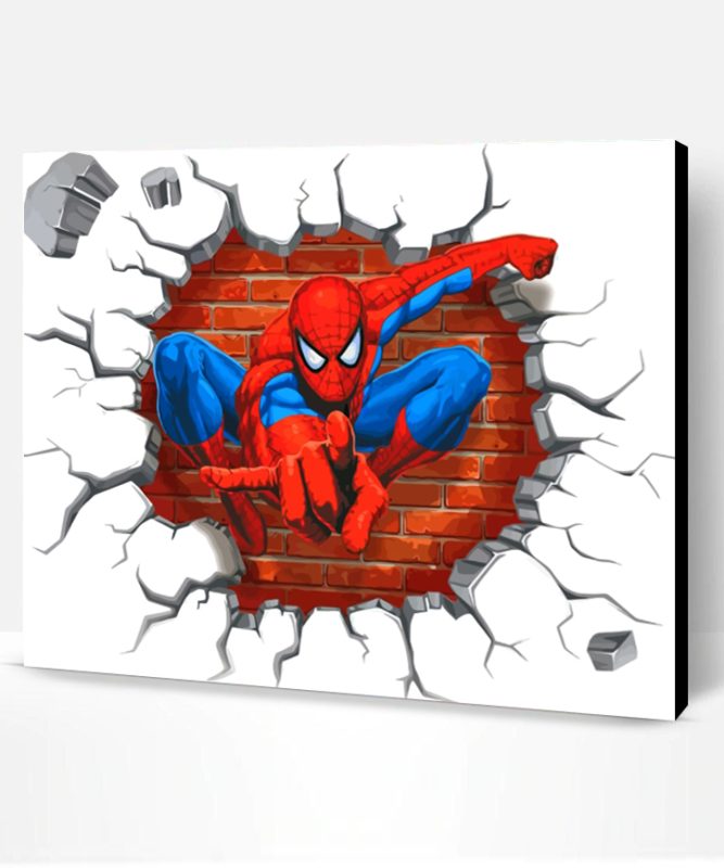 Cracked Wall Spider Man Paint By Number