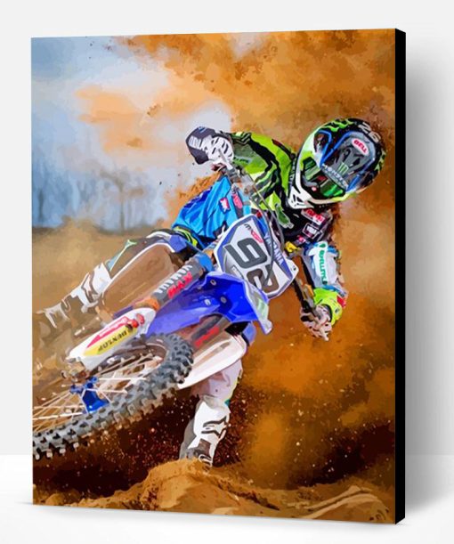 Dirt Bike Driver Paint By Number