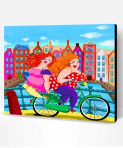 Fat Girls On Bicycle Paint By Number