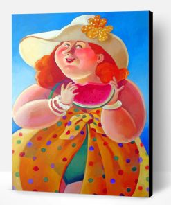 Fat Woman Eating Watermelon Paint By Number