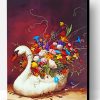 Floral Swan Bird Paint By Number