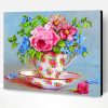 Floral Tea Cup Paint By Number