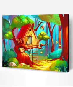 Forest Tree House Paint By Number