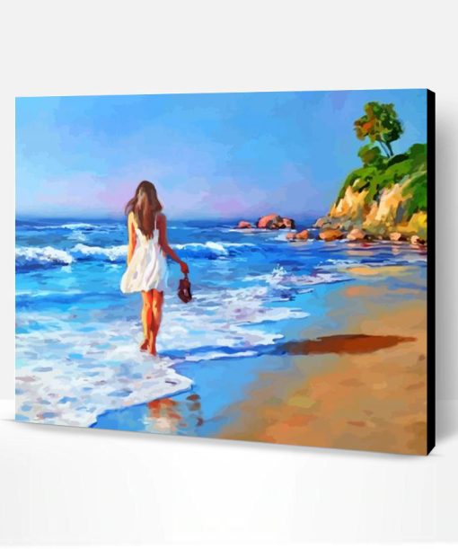 Girl By Beach Paint By Number