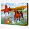 Horses In Pond Paint By Number