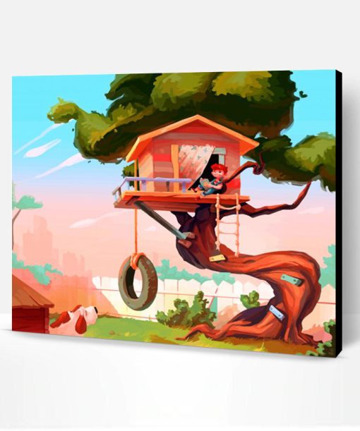 Kid In Tree House Paint By Number