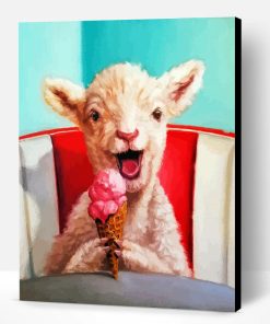 Lamb Eating Ice Cream Paint By Number